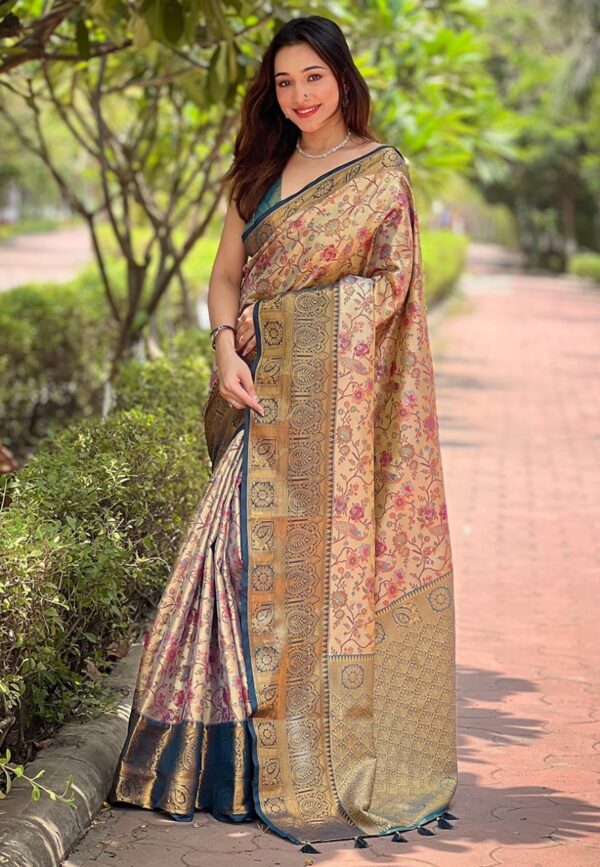Blue Pure Dharmavaram Premium Silk Saree