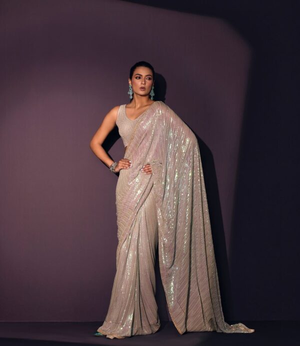 New Launching Superhit Bollywood Sequins Saree - Image 2