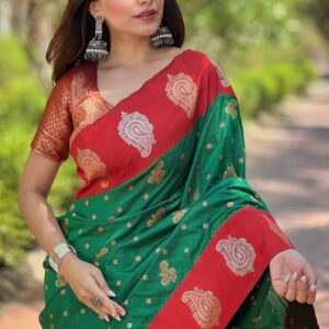 green paithani