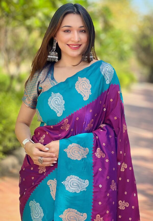 Purple Paithani Soft saree look - Image 2
