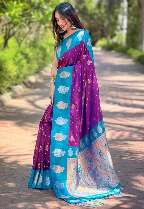 Purple Paithani Soft saree look - Image 4