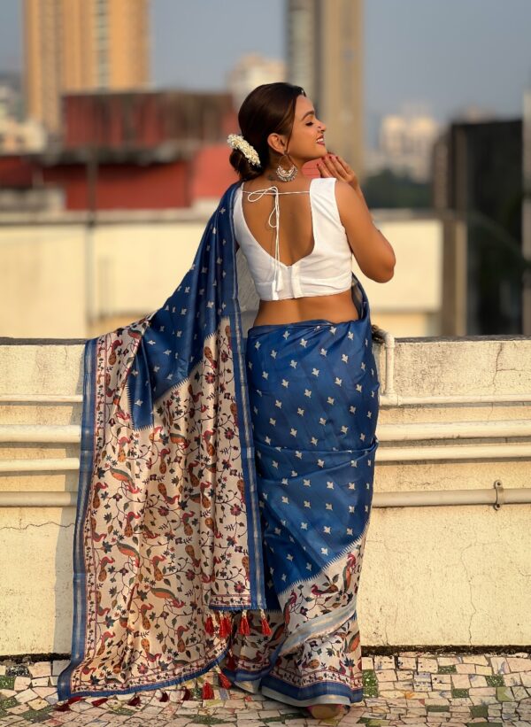 Blue Printed Saree Collection - Image 3