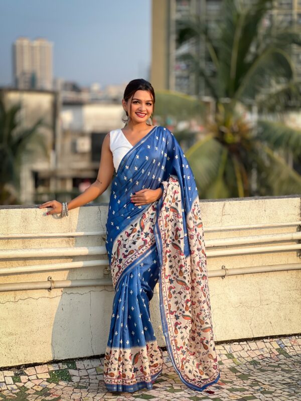 Blue Printed Saree Collection - Image 4