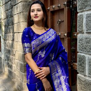 royal blue banarasi
