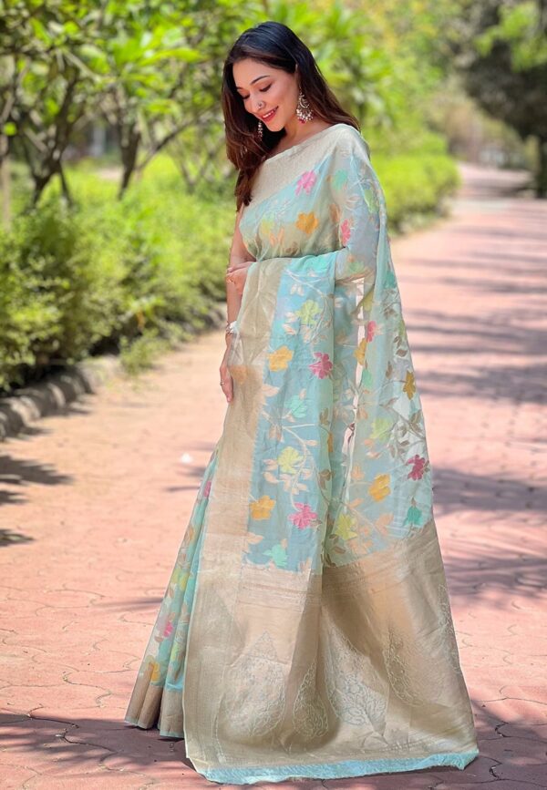 sky blue organza